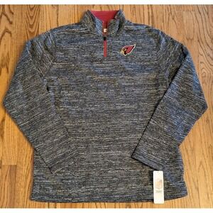 Arizona Cardinals Men's Large Gray 1/4 Zip Pullover NFL Team Apparel Long Sleeve